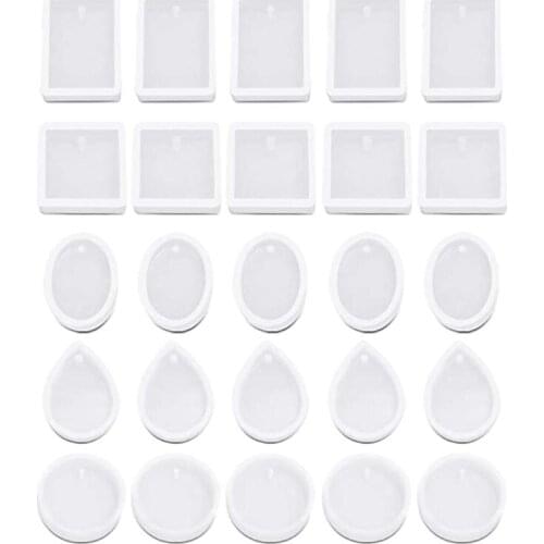 25 Pcs/Set Crystal Epoxy Resin Mold Keychain Pendant DIY Crafts Silicone Mould X6HE