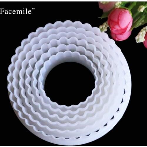 6pcs/set round Plastic Fondant Cake Biscuit Cookie Cutter Mould Mold Sugarcraft Decorative Decorating Tools Baking Diy 01082