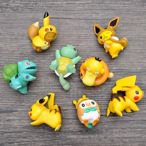 8pcs/set Tomy Pvc Pokemon Action Figure Model Cartoon Doll Toys For Children Original Pokemon Dolls Action Figure Toys