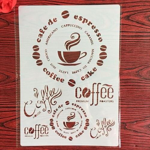 A4 29 * 21cm coffee DIY Stencils Wall Painting Scrapbook Coloring Embossing Album Decorative Paper Card Template,wall