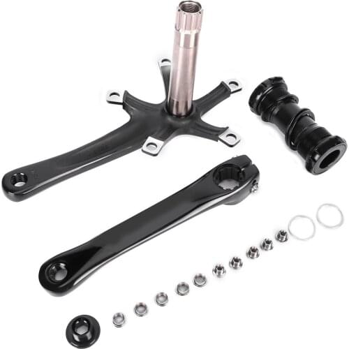 Aluminium Alloy Road Folding Bike Modified Crankset Bicycle Left Right Crank Hollow Bottom Bracket Cycling Acessory