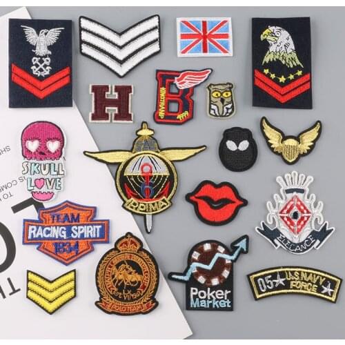 Army Soldier Patches for Clothing Punk Sewing Ironing Stickers Badges Hippie Applique Stripes US Navy Iron on Patches