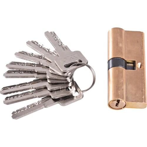 Thumb Turn Euro Profile Cylinder Barrel Lock Brass Satin Nickel Finish 80mm With 8 Keys