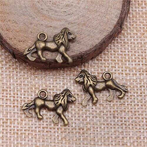 Free shipping 59pcs 20x14mm antique bronze Little lion charms diy retro jewelry fit Earring keychain hair card pendant