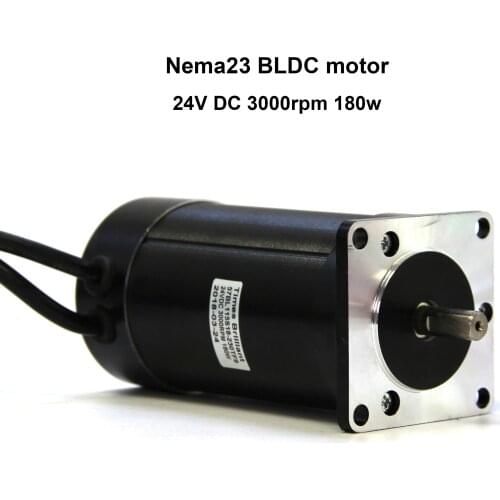 Nema23 24V DC Brushless Motor 180W 3000rpm 57mm Brushless DC Motor Body length 95mm