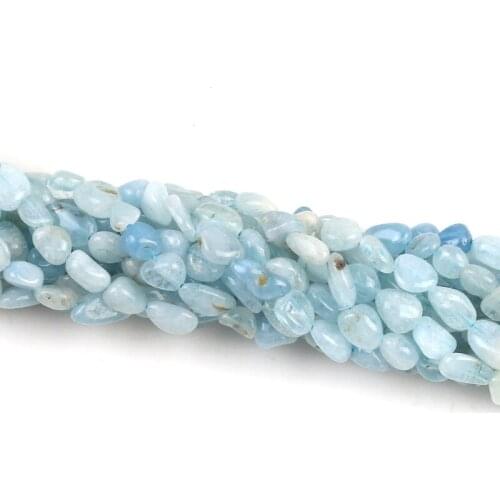 Natural Aquamarines Oval Shape Gravel Stone Beads Loose Beads 5*8mm For Jewelry Making DIY Necklace Bracelet Accessories