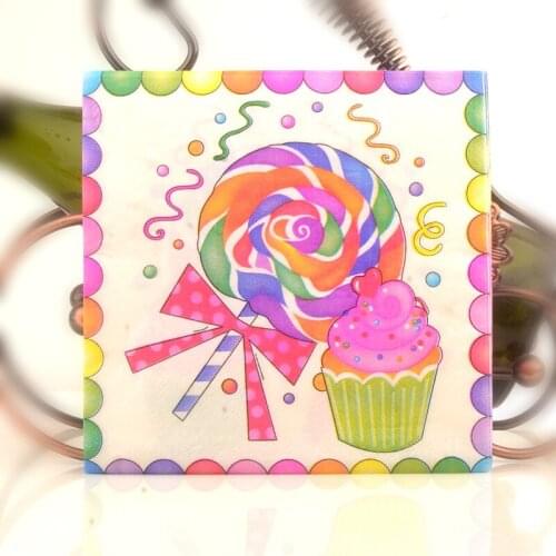 Decoupage Table Paper Lollipop Printed Napkin Towels Birthday Party 3bag*20sheet=60sheet