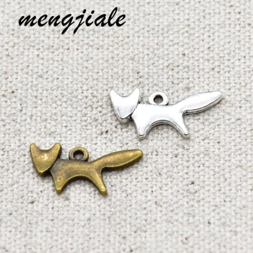 40pcs Vintage Metal Alloy Animal Fox Charms For Jewelry Making DIY Handmade Craft