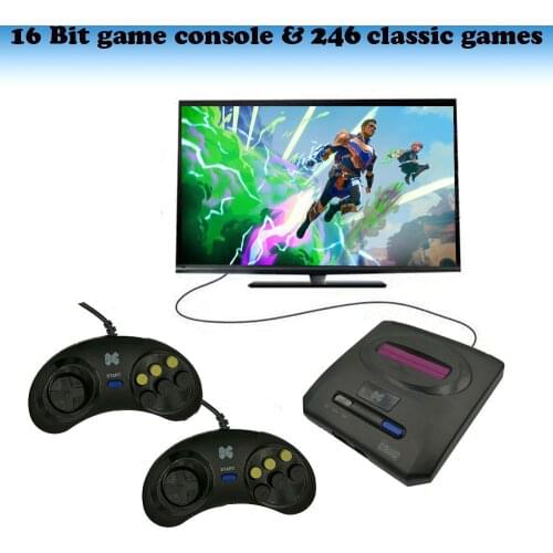 Mini Video TV Game 16 Bit For SEGA MD 2 Console AV Output Super Handheld Game Controller Wired Gamepad Built-in 368 Retro Games