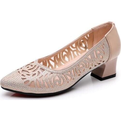 Best Selling 2020 Summer New Hollow Rhinestone Pointed Mesh Sandals Women High Heel Sandals Fashion Elegant Banquet Sandals