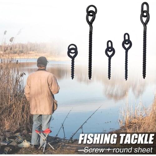 20pcs Boile Screw Peg with Round/Oval Ring Swivel D-Rig Chod Rig Terminal Tackle Bait Holder Carp Fishing Accessories