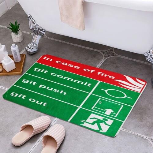 Git Commit Git Out 3D Print Doormats Rectangle Non-Slip DoorMat Bedroom Kitchen Entrance Print Door rugs Dropshipping