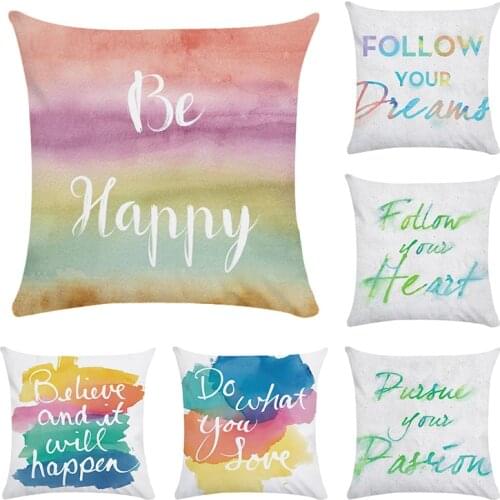 Colorful Letter Elegant Cushion Cover ChildrenS Decorative Pillows For Sofa Home Woven Linen Toss Pillow Cover Pillowcase CR035