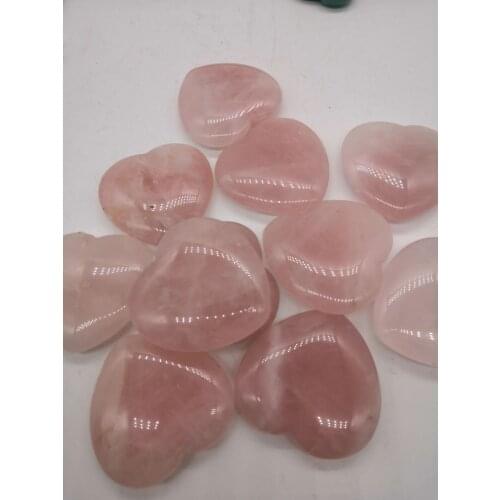 Random Rose Quartz Crystal Heart Shape Gifts Healing Reiki Home Decor Palmstone