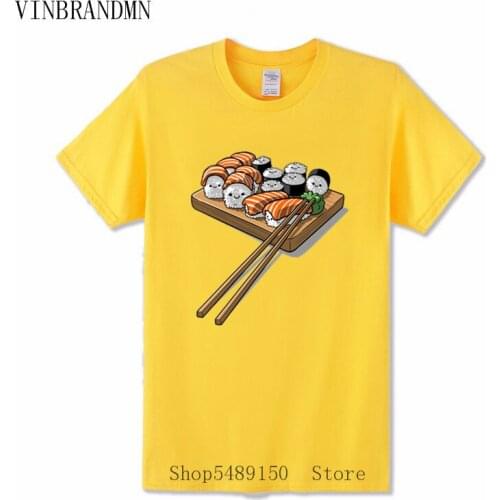 Summer Harajuku Japanese Food Party 3D Short Sleeve O-Neck T Shirt Men Wasabi Clothing Funny Sushi Family Print Cotton Tee Shirt