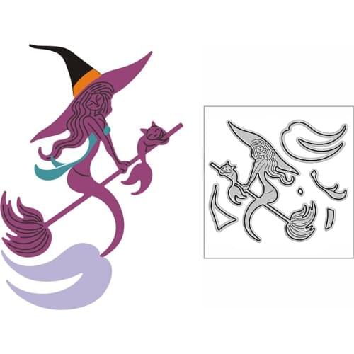 New Beautiful Witch Cat Craft Embossing Mold 2021 Metal Cutting Dies for DIY Decorative Scrapbooking Album Card Making No Stamps