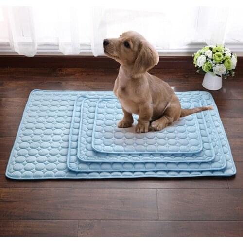 Dog Cooling Mat Pet Ice Pad Teddy Mattress Pet Cool Mat Bed Cat Summer Keep Cool Ice Silk Cooling Dog Mat for Dogs
