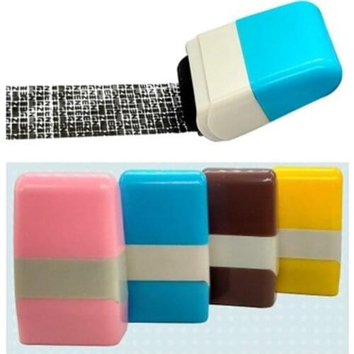 Security Stamp Roller Privacy Seal Roller Type Cover Eliminator Seal Portable Self-Inking Identity Theft Protection Roller Stamp