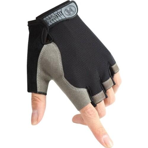 Half-finger Gloves Ridding Gloves Outdoor Sports Mountaineering Fishing Fitness Non-slip Thicken Unisex Spring Summer Autumn Red