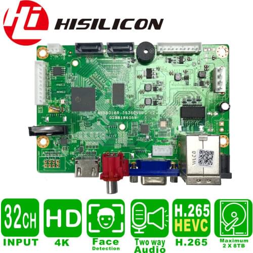 Nvr 32Ch Board 4K 2*Sata Max 16Tb Hdmi Nvr Ip Recorder Hisilicon Hi3536C Onvif Xmeye Web Face Detection Cctv Video Surveillance