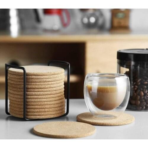 Natural Round Wooden Slip Slice Cup Mat 6/10/20PC Coaster Tea Coffee Mug Drinks Holder for DIY Tableware Decor Durable Pad