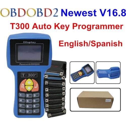 Professional Auto Key Programmer T300 Newest V17.8 T 300 T-CODE English or Spanish Blue/Black Cars T-300 Auto Transponder