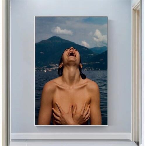 Amelia Zadro Sexy Model Pretty Girl Swimsuit Pose Wall Silk Cloth HD Poster Art Home Decoration Gift