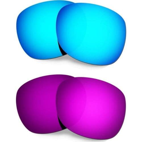 HKUCO For Garage Rock Sunglasses Replacement Polarized Lenses 2 Pairs - Blue&Purple