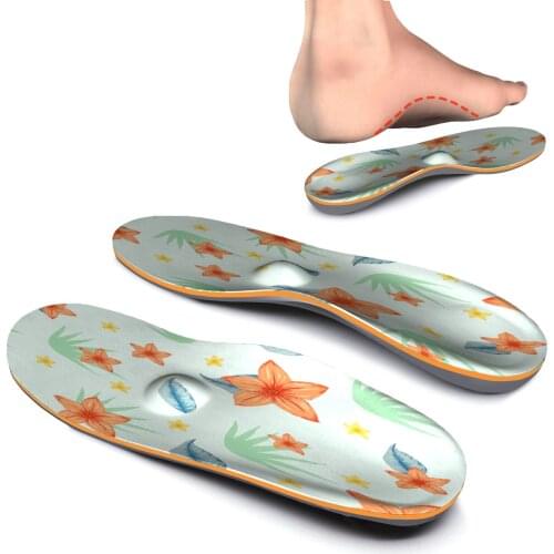 Flower Design Orthotic Comfort Insoles Relief Foot Pain for Heel, Arch,Ball of Foot with Arch Support Inserted Insole