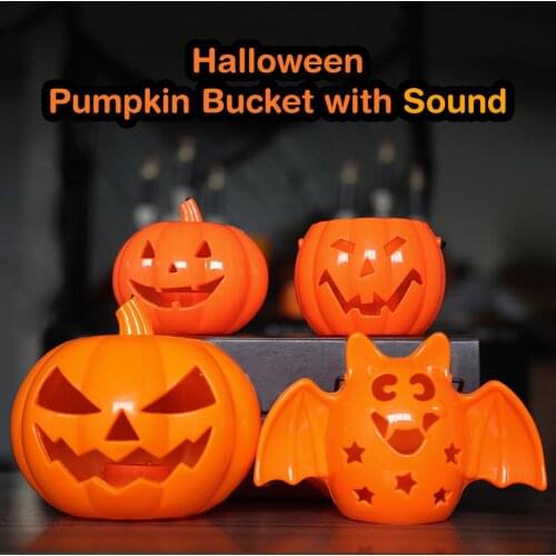 Halloween Pumpkin Bucket Trick With Sound Or Treat Pumpkin Candy Bucket Candy Holders For Girls Boys