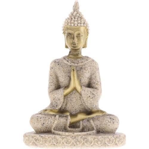 8cm The Hue Sandstone Meditation Buddha Statue Sculpture Hand Carved Figurine Sandstone Seated Ganesh Buddha Home Decoration
