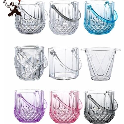 1.2L Arcylic Ice Bucket Wine Champagne Gorgeous Diamond Ice Bucket With Ice Tong Bar Tools
