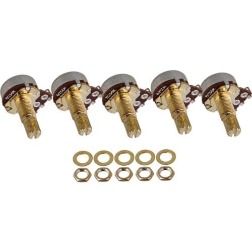 B250K OHM Audio Tone Guitar Potentiometer Electric Guitar Volume Switch Pot Pack of 5