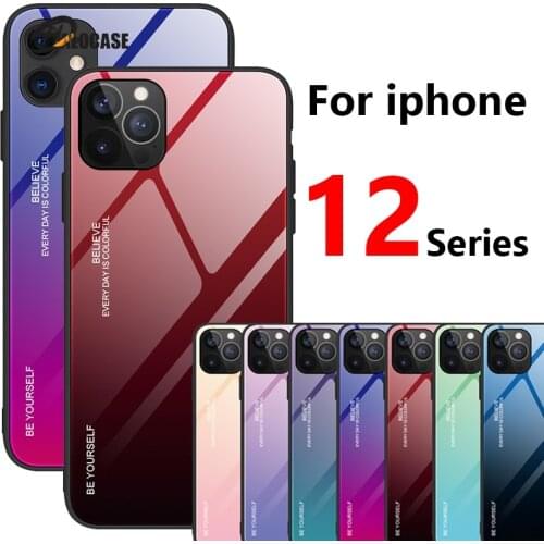 Case for iphone 12 pro cover max mini 5g 2020 iphone12 12pro 12mini iphone12pro iphone12 12case tempered glass i phone Gradient