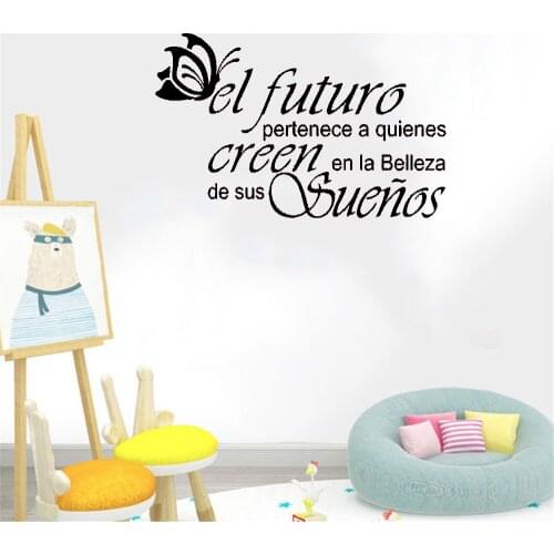 El Futuro Wall Sticker Spanish Quote Wall Decal Home Decoration For Living Room Bedroom Vinyl Mural RU4060