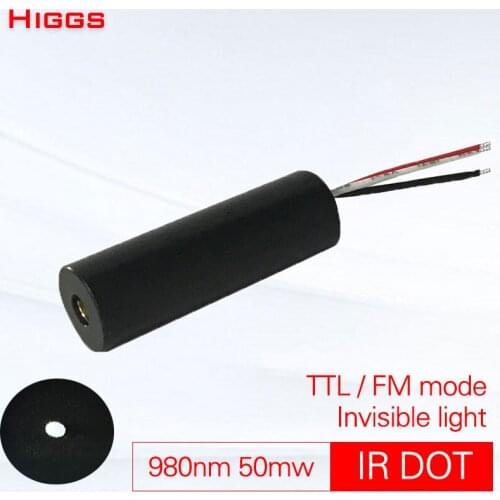 980nm 50mw IR infrared TTL frequency modulation dot laser module CS game invisible light sight locator 50M range DC 3-5V 0-50kHZ customizable