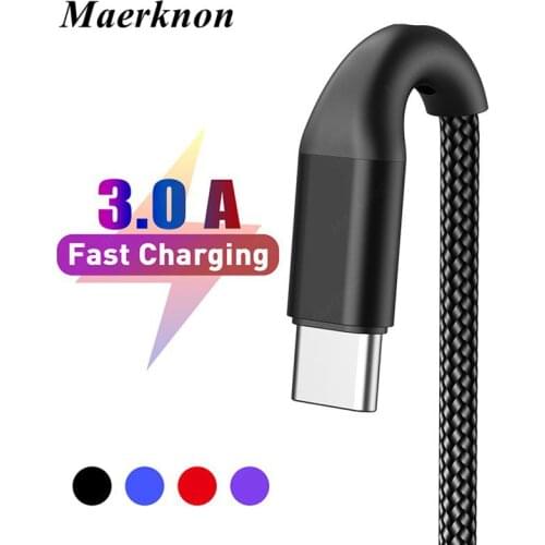 USB Type C Cable For Samsung S20 S10 Plus Xiaomi Fast Charging Wire Cord USB-C Charger Mobile Phone USBC Type-C Cable 1m/2m/3m