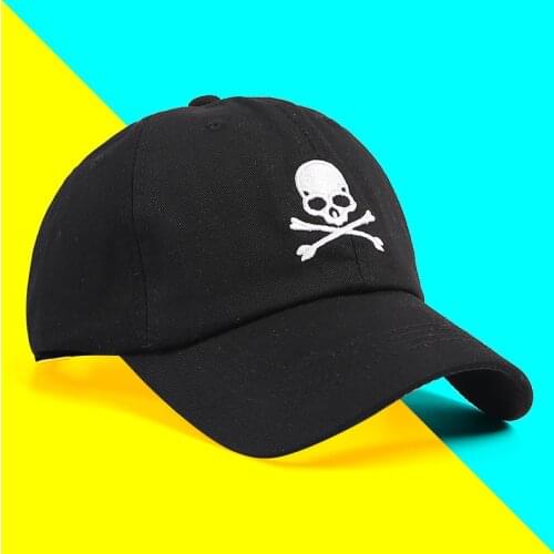 Hip Hop Cap Men Summer 2020 Fashion Snapback Baseball Caps Women Skull Bone Print Embroidery Streetwear Mens Hats And caps Black
