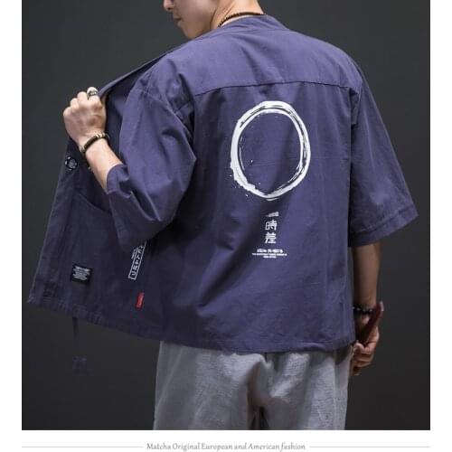 Kimono cardigan men Japanese obi male yukata mens haori Japanese samurai clothing traditional Japanese clothing