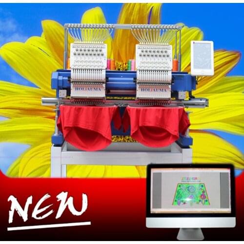 China 10 years service ! 2 head computerized embroidery machine 3D flat uniform brother type embroidery machine in South Africa