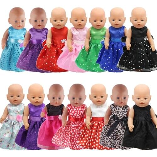 Doll Clothes Dress Skirt With Butterfly Belt For 18 Inch American Of Girl`s&43Cm Baby New Born Doll Zaps Our Generation Toy Gift