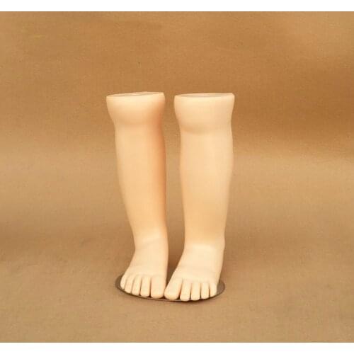 New 1pair Kids Mannequin Dummy Length Display Socks Tool Plastic Children Torso Long Foot Five Open Foot With Magnets Skin Color