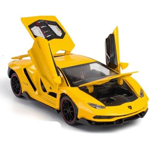 1:24 Scale LP770 Super Car Alloy Sport Model Car Diecast Sound Light Super Racing Car Toys for Children Christmas Gift V204