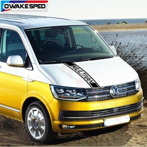 Car Hood Bonnet Stripes Stickers For-Volkswagen Multivan T4 T5 T6 Auto Cover Engine Decor Vinyl Decals Exterior Accessories
