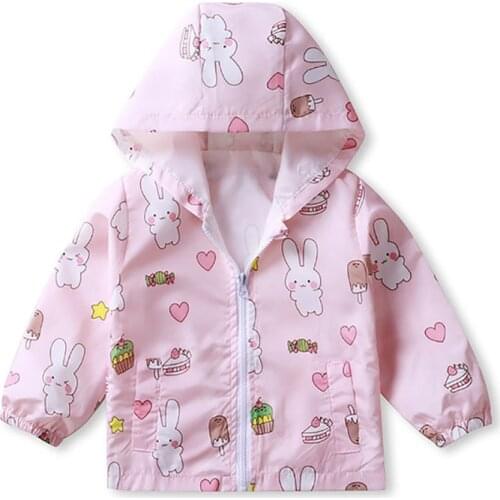 ZWF1264 New 2021 Spring Autumn Children Boys Girls Jacket Outerwear & Coats Kids Windproof Waterproof Windbreaker Hooded