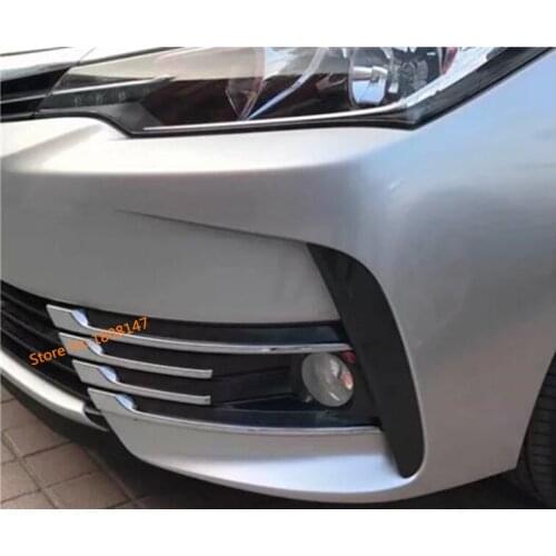 Car body head front fog light lamp frame stick styling ABS Chrome cover trim panel 8pcs For Toyota Corolla Altis 2017 2018 2019