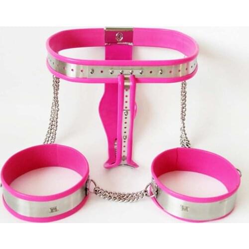 Female Chastity Belt Lock Pants Thigh Ring Stainless Steel Metal Chastity Device Sex Adult Sex Toys For Woman BDSM Bondage