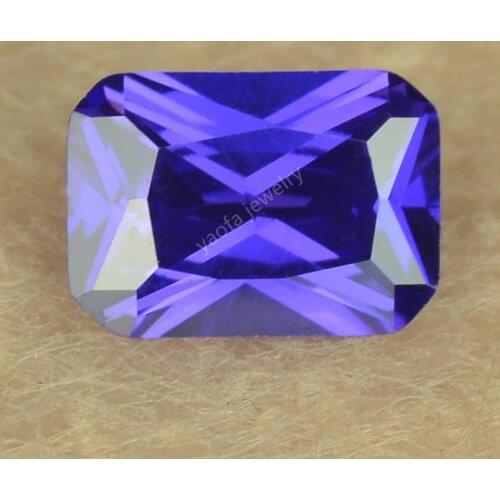 Sale 3X5mm~13X18mm 5A Dark Violet Blue Synthetic Cubic Zirconia Stone Rectangle Shape Octangle Cut Loose Purple CZ Gems For DIY