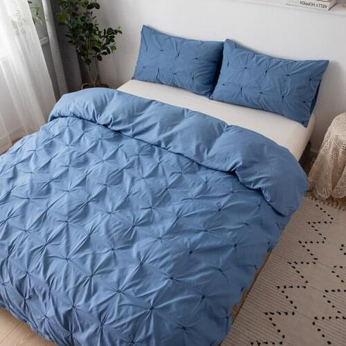 Luxury bedding set blue Bedclothes 3 pieces comfort duvet cover with pillowcase home textile AU US size bed line