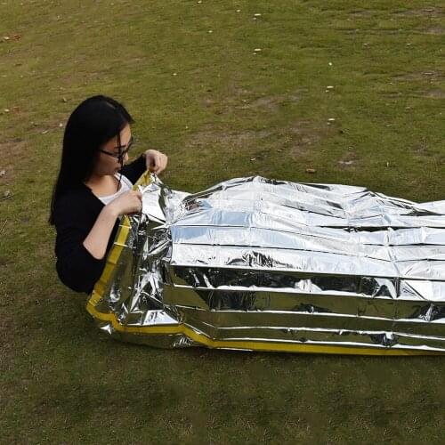Folding Outdoor Emergency Tent/Blanket/Sleeping Bag 100 *200 Cm Survival Camping Silver Insulation Curtain Shelter